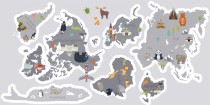 Naklejka ścienna - mapa świata szara 41377 Naklejkomania - zdjecie 2 - miniatura