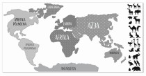 Naklejka ścienna - mapa świata pastelowa, mapa 28 Naklejkomania - zdjecie 2 - miniatura
