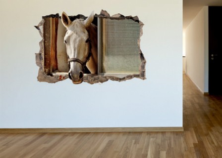 Naklejka na ścianę, dziura 3D, koń 276 - 1