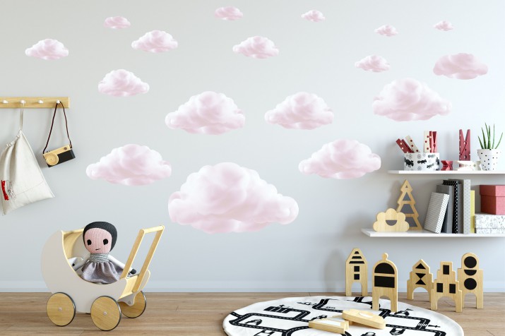 Naklejki na ścianę dla dzieci 9921 chmury chmury Naklejkomania - zdjecie 1
