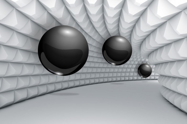 Fototapeta na ścianę tapeta na fizelinie do salonu sypialni biura tunel, kule 3d 10601 - zdjęcie 2