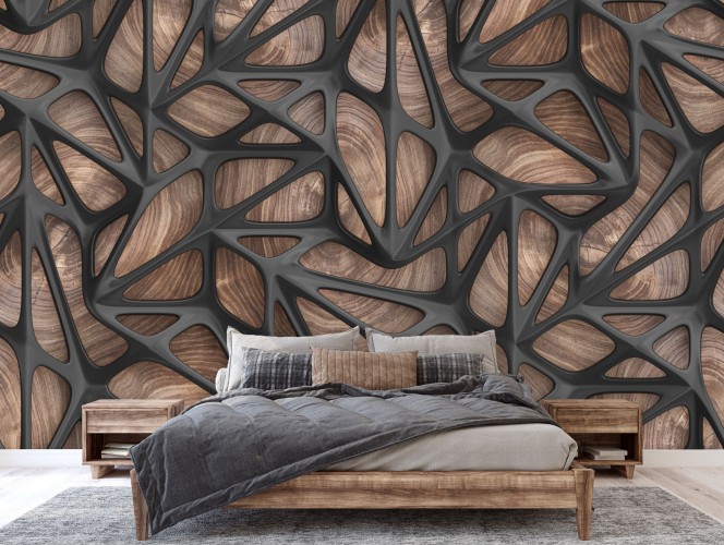 Tapeta Flizelinowa na ścianę abstrakcyjne linie 3D 10761