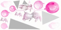 Naklejki na ścianę dla dzieci  króliki góry 40999 różowe Naklejkomania - zdjecie 2 - miniatura
