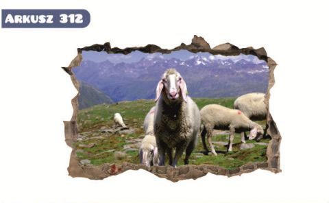 Naklejka na ścianę, dziura 3D owieczka 312 - zdjęcie 2