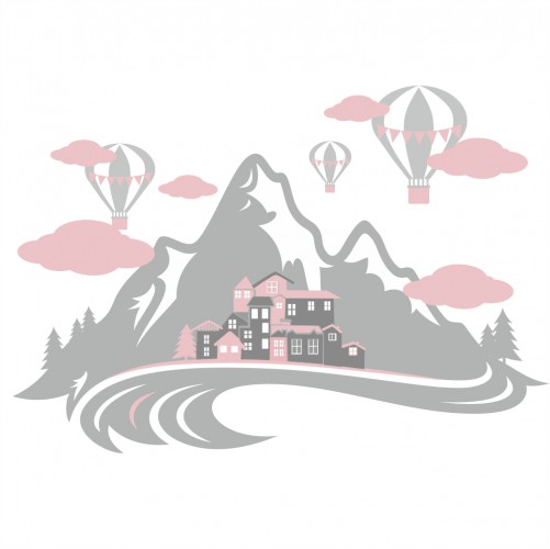 Naklejka ścienna dla dzieci -  góry, balony 2013 - zdjęcie 2