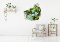 Naklejka na ścianę, dziura 3D jezioro las góry wodospad 3522 Naklejkomania - zdjecie 1 - miniatura