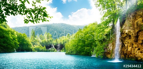 waterfall in deep forest