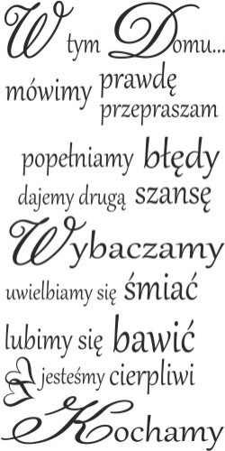 641 Napisy na ścianę naklejka ścienna W tym domu Wybaczamy Przepraszamy Kochamy - zdjęcie 2