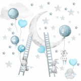 Naklejki dla dzieci na ścianę króliczki balony ksieżyc 41490 Naklejkomania - zdjecie 3 - miniatura