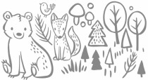 Naklejka ścienna dla dzieci -  zwierzątka, las, drzewa 10353 Naklejkomania - zdjecie 2 - miniatura