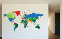 Naklejka ścienna - mapa świata kolorowa angielska mapa 1 Naklejkomania - zdjecie 1 - miniatura