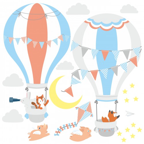 Naklejki na ścianę dla dzieci -  balony, niebo 9706 - zdjęcie 2