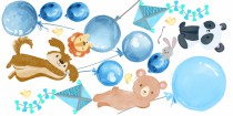 Naklejki dla dzieci na ścianę zwierzęta z balonami 41176 Naklejkomania - zdjecie 2 - miniatura