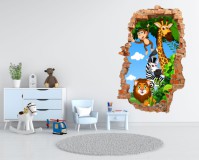 Naklejka na ścianę , dziura 3D  zwierzęta 3654 Naklejkomania - zdjecie 1 - miniatura