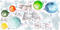 Naklejki dla dzieci dziecka na ścianę balony króliki  41465 Naklejkomania - zdjecie 2 - miniatura