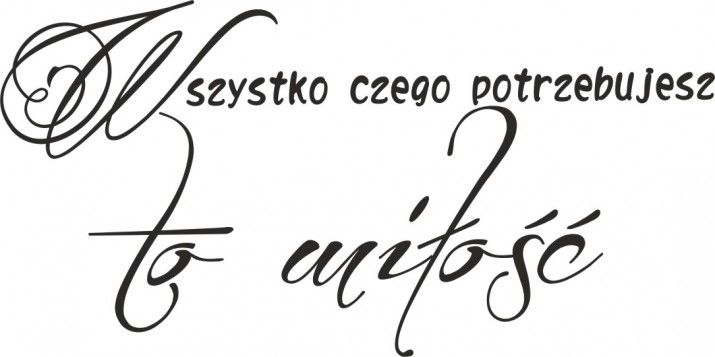 674 Naklejki na ścianę napis ścienny Wszystko czego potrzebujesz to miłość - zdjęcie 2