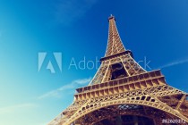 sunny morning and Eiffel Tower, Paris, France Naklejkomania - zdjecie 1 - miniatura