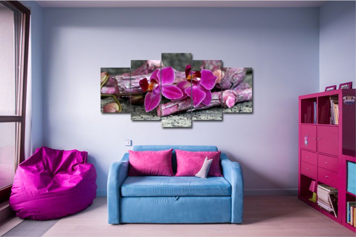 Obrazy 5 częściowe- kwiat orchidea storczyk 506 - zdjęcie 3
