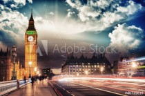 Beautiful colors of Big Ben from Westminster Bridge at Sunset - Naklejkomania - zdjecie 1 - miniatura