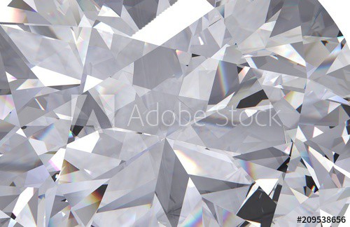 Realistic diamond texture close up, 3D render