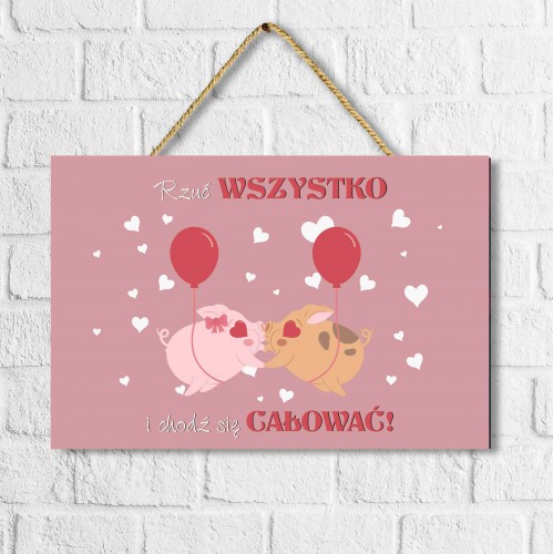 Tabliczka drewniana tabliczka z sentencją ozdobna prezent na Walentynki 60048 - zdjęcie 3