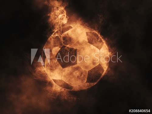 Soccer ball made out of smoke