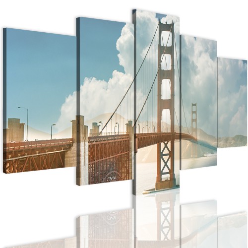Obrazy 5 częściowe-  Most, miasto, San Francisco 12292 Naklejkomania - zdjecie 1