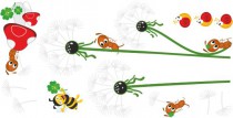 Naklejka ścienna dla dzieci -  dmuchawce, mrówki zestaw 58 Naklejkomania - zdjecie 2 - miniatura