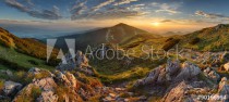 Panorama rocky mountain at sunset in Slovakia Naklejkomania - zdjecie 1 - miniatura