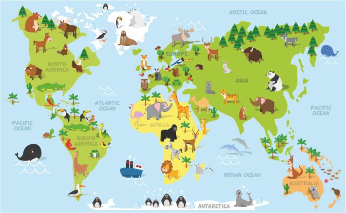 Naklejka ścienna - mapa świata mapa 10 - zdjęcie 2
