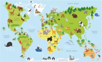 Naklejka ścienna - mapa świata mapa 10 Naklejkomania - zdjecie 2 - miniatura