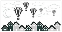 Naklejka ścienna dla dzieci -  balony, domki 2005 Naklejkomania - zdjecie 2 - miniatura