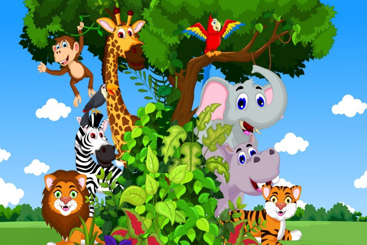 Tapety flizelinowe na ścianę dla dzieci wesołe safari 125169124 - zdjęcie 2