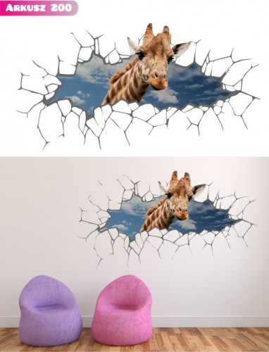 Naklejki 3D motyw 200 dziura żyrafa Naklejkomania - zdjecie 1