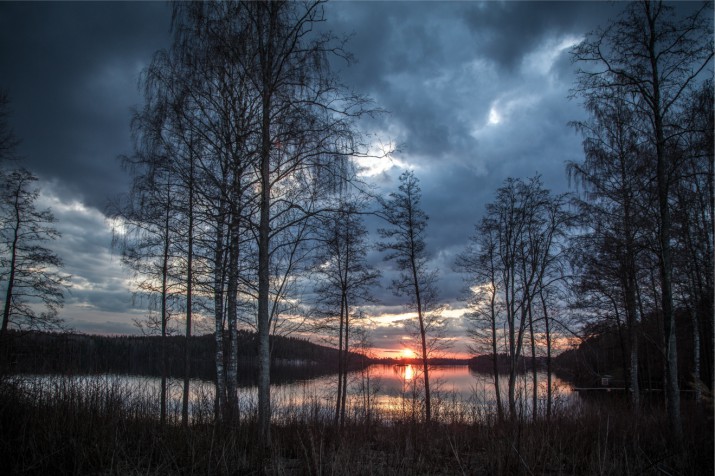 Fototapeta na ścianę tapeta na fizelinie do sypialni, las, jezioro, zachód 10077 - zdjęcie 2