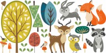 Naklejki na ścianę dla dzieci 9925 Polana leśne zwierzęta Naklejkomania - zdjecie 3 - miniatura