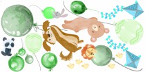 Naklejki dla dzieci na ścianę zwierzęta z balonami 41175 Naklejkomania - zdjecie 2 - miniatura