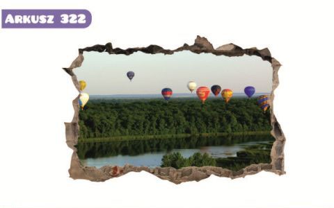 Naklejka na ścianę, dziura 3D balony 322 - zdjęcie 2