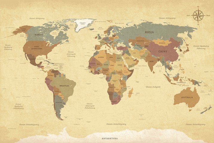 Fototapety Fotatapeta na ścianę z  mapa świata 41135 - zdjęcie 2