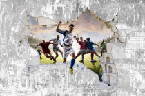 Fototapeta piłkarska na ścianę dla dzieci młodzieży sport Tapety winylowe 3d 10703  tapeta piłkarska Naklejkomania - zdjecie 2 - miniatura