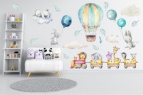 Naklejki na ścianę dla dzieci 41397 pociąg balony Naklejkomania - zdjecie 1 - miniatura