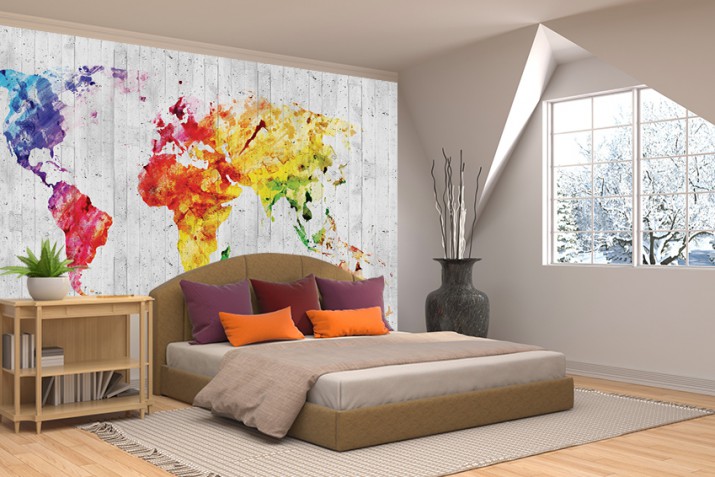 Fototapeta na ścianę tapeta na fizelinie do salonu sypialni 3D Mapa świata 10681