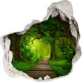 Naklejka na ścianę, dziura 3D tajemniczy las drzewa ścieżka 3559 Naklejkomania - zdjecie 2 - miniatura