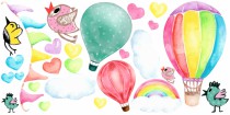 Naklejki do pokoju dziecięcka 41016 balony tęcza Naklejkomania - zdjecie 2 - miniatura