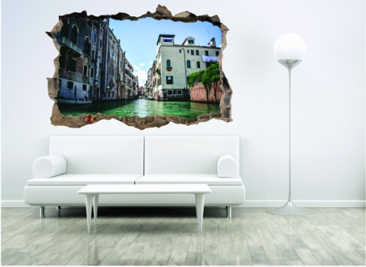 Naklejka na ścianę, dziura 3D Wenecja 370 Naklejkomania - zdjecie 1