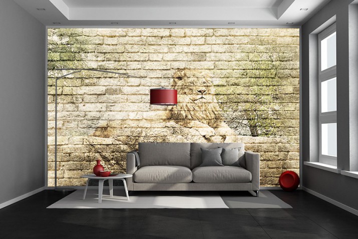 Samoprzylepna tapeta na ściane do salonu 10116 lew