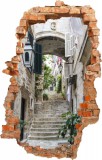 Naklejka na ścianę , dziura 3D  uliczka schody  3667 Naklejkomania - zdjecie 2 - miniatura