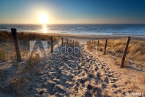 sunshine over path to beach in North sea Naklejkomania - zdjecie 1 - miniatura