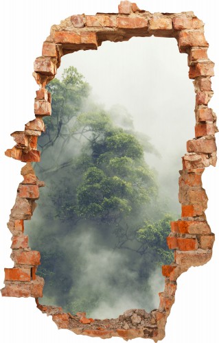 Naklejka ścienna , dziura 3D drzewa we mgle 3646 - zdjęcie 2