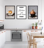 Zestaw trzech plakatów plakaty na ścianę do kuchni KP175 Naklejkomania - zdjecie 2 - miniatura